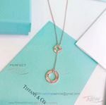 AAA Fake Tiffany Double Roman Circle Necklace - 925 Silver